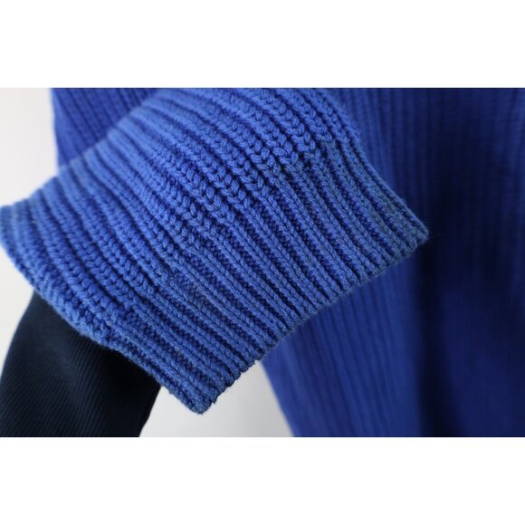 Vintage 90s Eddie Bauer Mens Large Tall Heavyweight Cotton Ribbed Knit Sweater - Picture 5 of 14